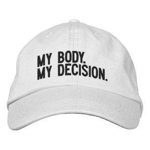 My body, my decision, Pro choice black and white Embroidered Baseball Cap