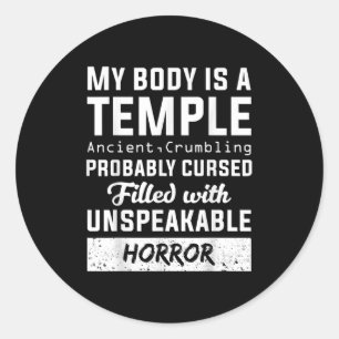 My Body Temple Ancient Crumbling Cursed Christmas Classic Round Sticker