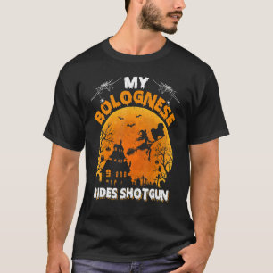 My Bolognese Ride Shotgun  Bolognese Dog Halloween T-Shirt