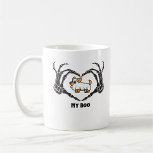 My Boo Chihuahua Costume With Skeleton Heart Hands Coffee Mug