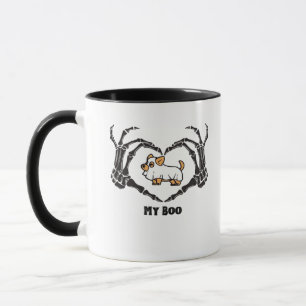My Boo Chihuahua Costume With Skeleton Heart Hands Mug