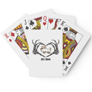 My Boo Chihuahua Costume With Skeleton Heart Hands Poker Cards
