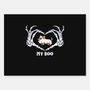 My Boo Chihuahua Costume With Skeleton Heart Hands Sign