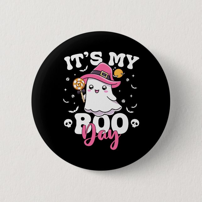 My Boo Day Cute Halloween Birthday Ghost Boy Girl  Button (Front)