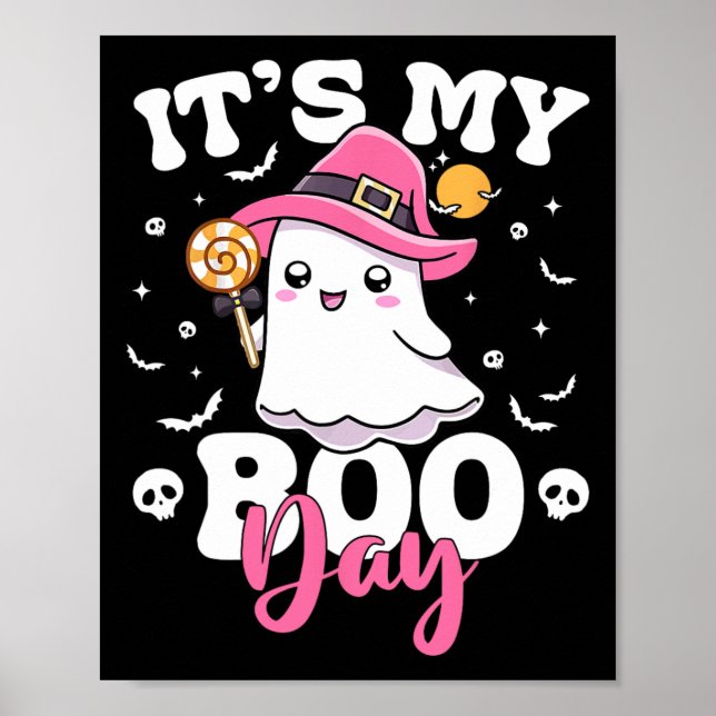 My Boo Day Cute Halloween Birthday Ghost Boy Girl  Poster (Front)