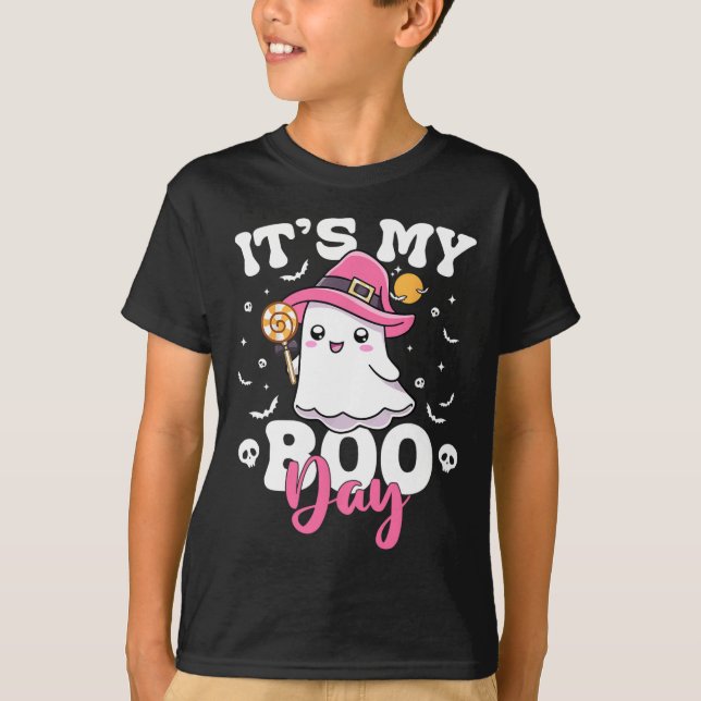 My Boo Day Cute Halloween Birthday Ghost Boy Girl  T-Shirt (Front)