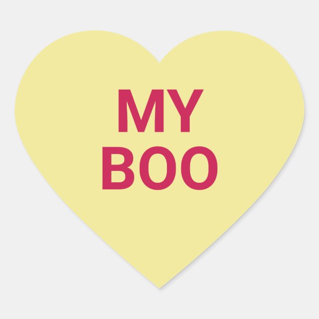 My boo fun cute Valentine's Day conversation Heart Sticker (Front)
