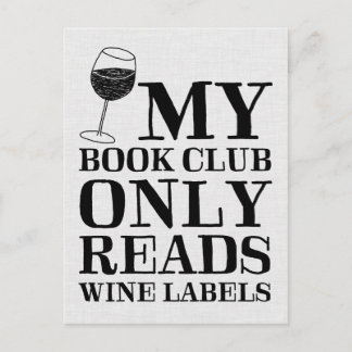 My Book Club Only Reads Wine Labels Postcard