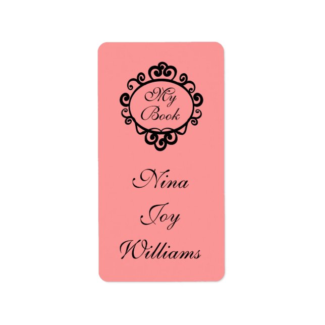 My Book Personalized Bookplate Sticker Gift (Front)