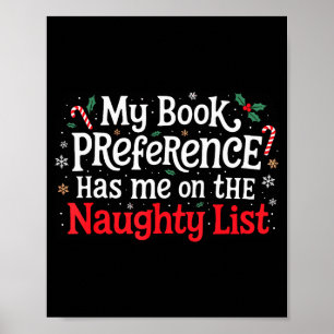 My Book Preference Naughty List Readers Funny Chri Poster