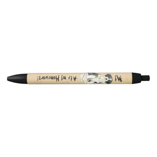 My Border Collie Ate my Homework Black Ink Pen Zazzle