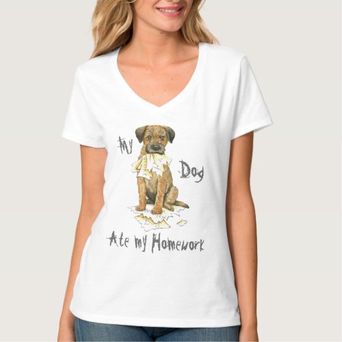 My Border Terrier Ate My Homework T_Shirt