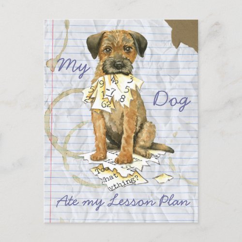 My Border Terrier Ate My Lesson Plan Postcard