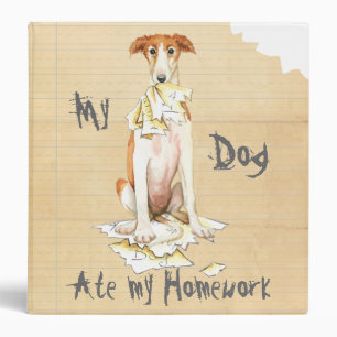 My Borzoi Ate My Homework 3 Ring Binder