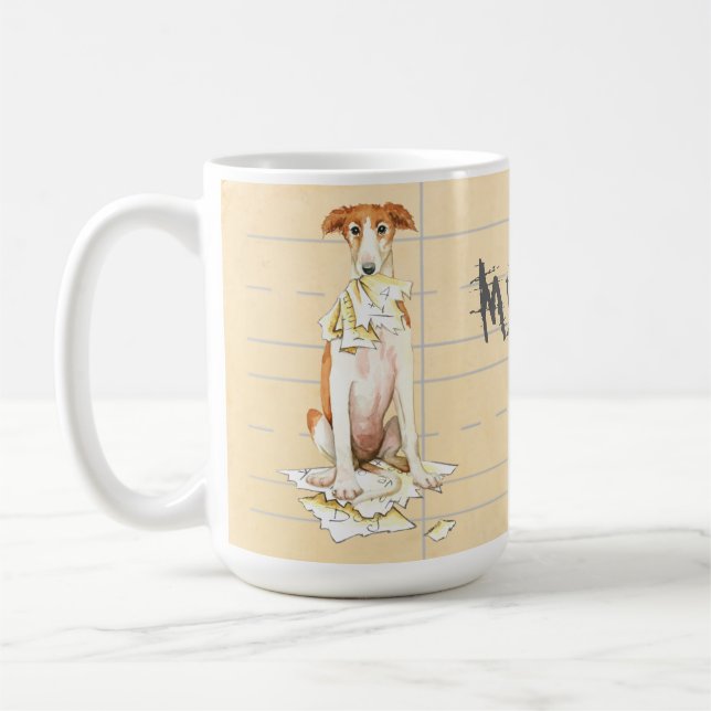 My Borzoi Ate My Homework Coffee Mug (Left)