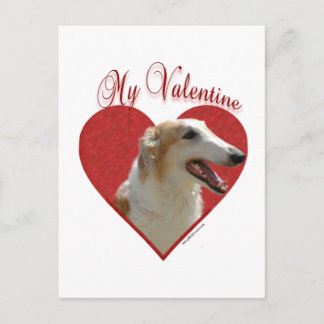 My Borzoi Valentine Holiday Postcard