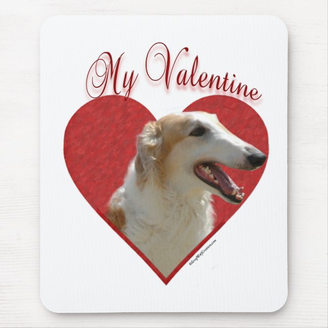 My Borzoi Valentine Mouse Pad (Front)