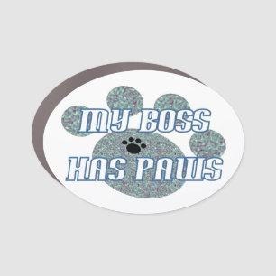 My Boss Has Paws Car Magnet