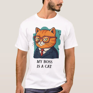 My Boss is a Cat Funny Cat T-Shirt