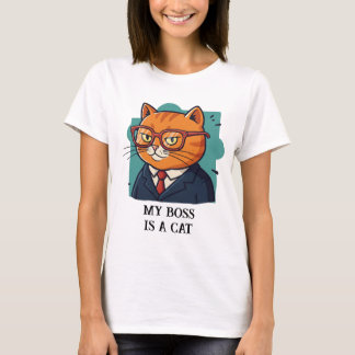 My Boss is a Cat Funny Cat T-Shirt