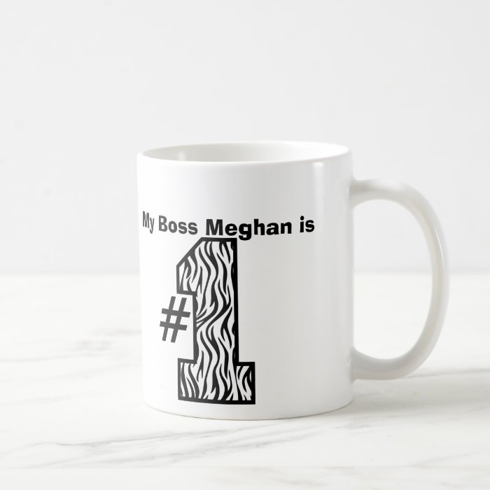 My BOSS is Number One Custom Name Zebra Print Mug
