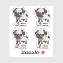 My boss is puggin' awesome Vinyl Sticker Set of 4