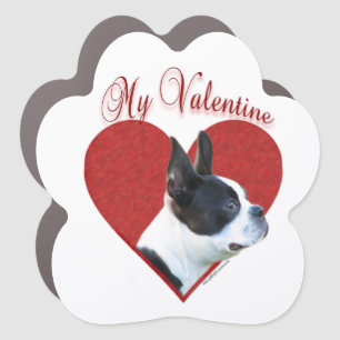 My Boston Terrier Valentine Car Magnet