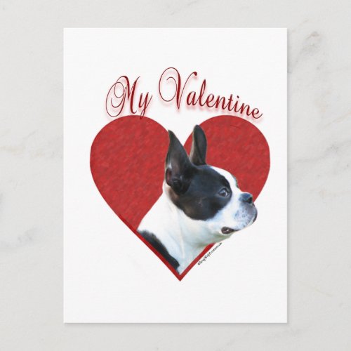 My Boston Terrier Valentine Holiday Postcard