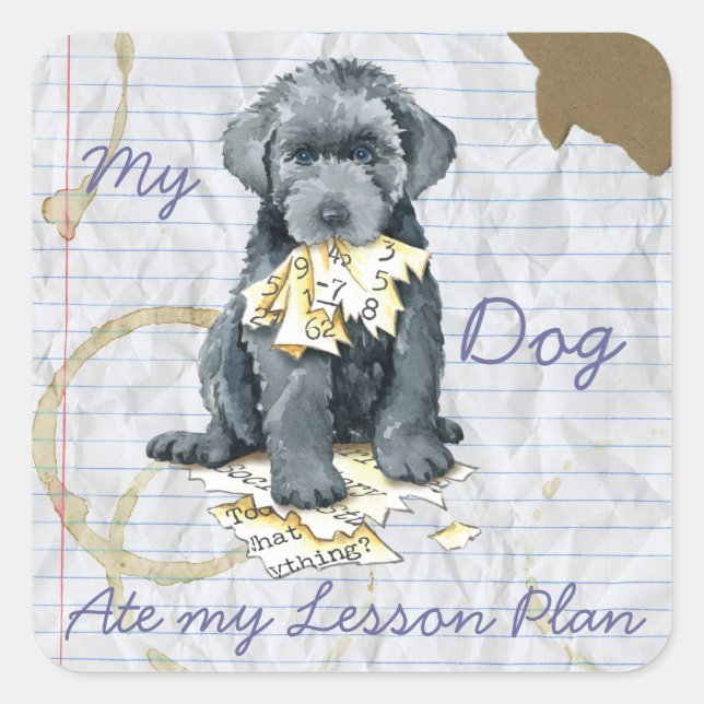 My Bouvier Ate My Lesson Plan Square Sticker (Front)