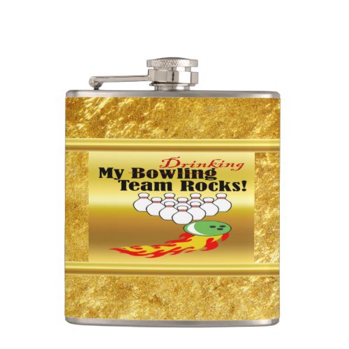 My bowlingdrinking team rocks hip flask