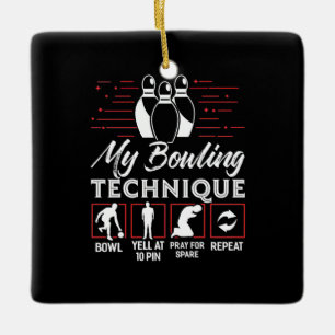 My Bowling Technique Ceramic Ornament