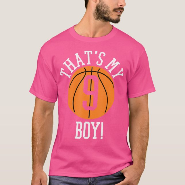 My Boy 9 Basketball Number 9 Jersey Basketball Mom T-Shirt (Front)