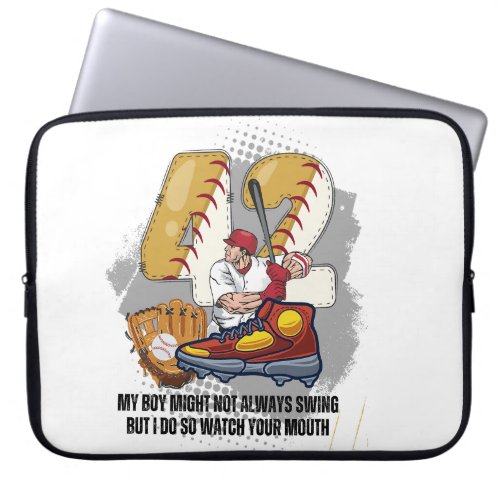 My boy might not always swing but I do  Laptop Sleeve