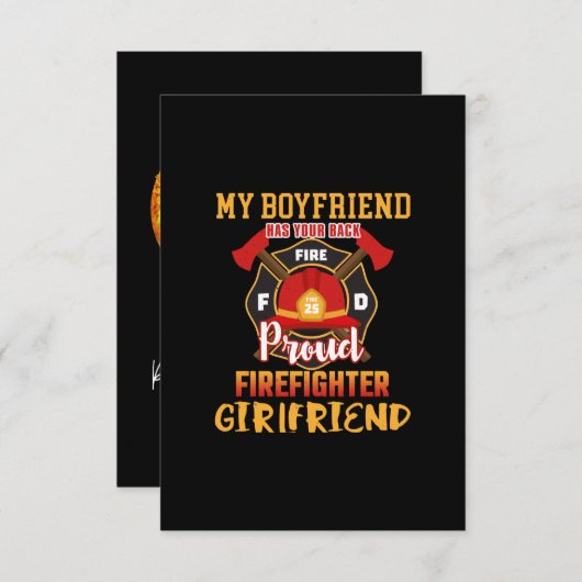 My Boyfriend Has Your Back Proud Firefighter (Front/Back)