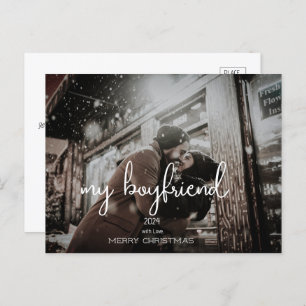 My Boyfriend Merry Christmas Holiday Wishes Photo Postcard