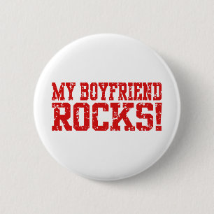 My Boyfriend Rocks Pinback Button