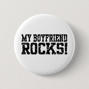 My Boyfriend Rocks Pinback Button