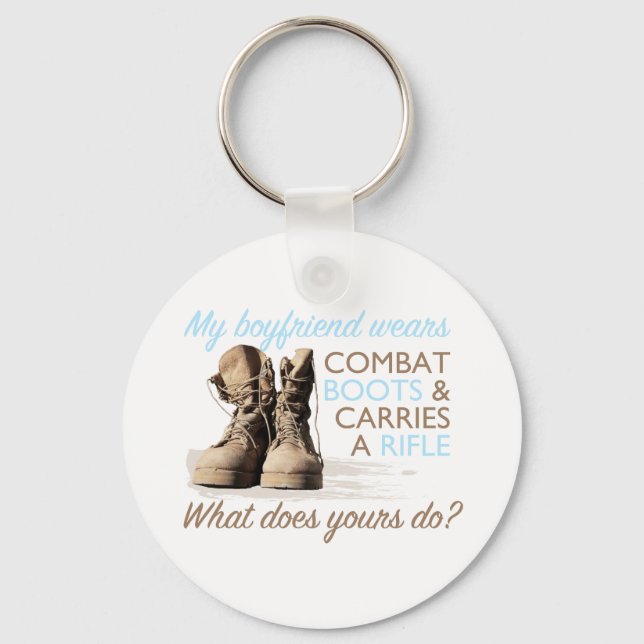 My Boyfriend Wears Combat Boots Keychain (Front)