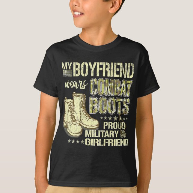 My Boyfriend Wears Combat Boots - Military Girlfri T-Shirt (Front)