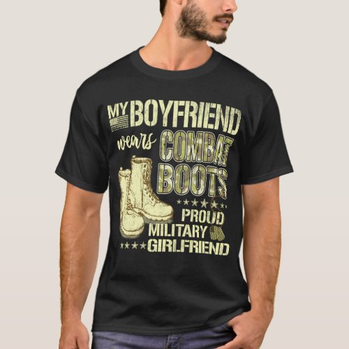 My Boyfriend Wears Combat Boots Military Girlfrien T_Shirt