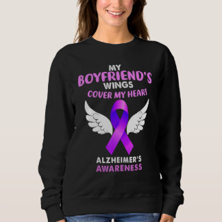 My Boyfriends Wings Cover My Heart Alzheimers Awar Sweatshirt