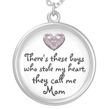 My Boys Stole My Heart Mom Necklace by LPFedorchak at Zazzle