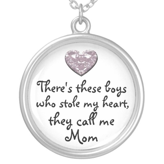 My boys stole my heart Mom necklace Zazzle