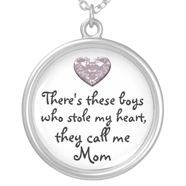 My boys stole my heart Mom necklace (Front)