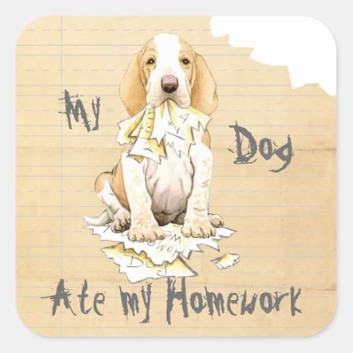 My Bracco Italiano Ate My Homework Square Sticker