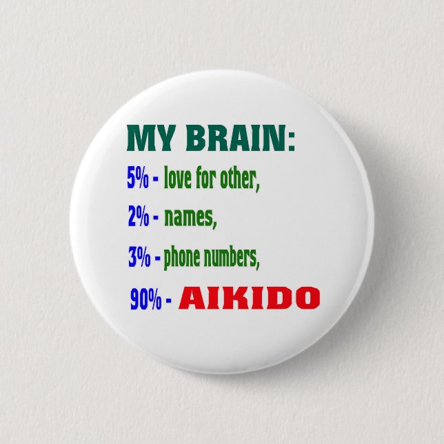 My Brain 90 % Aikido Button (Front)
