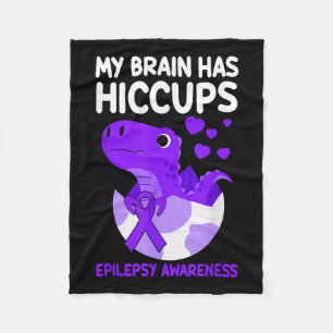 My Brain Has Hiccups Purple Ribbon Epilepsy Fleece Blanket