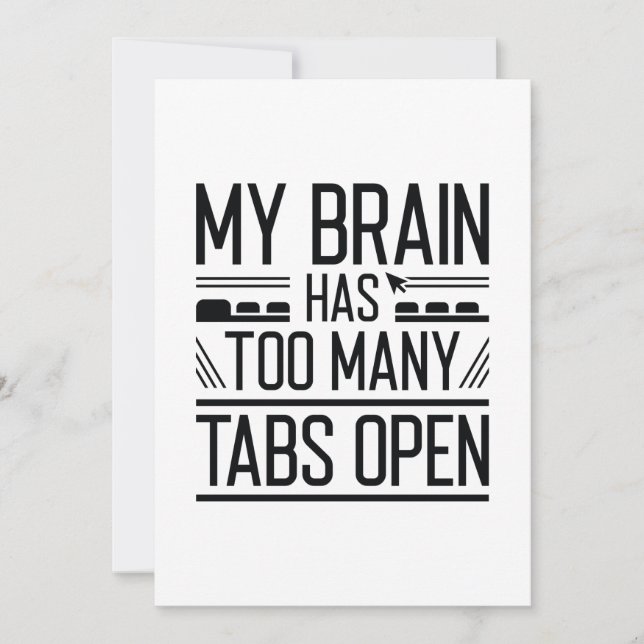 My Brain Has Too Many Tabs Open Thank You Card (Front)