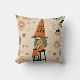 My brain inside illustration throw pillow