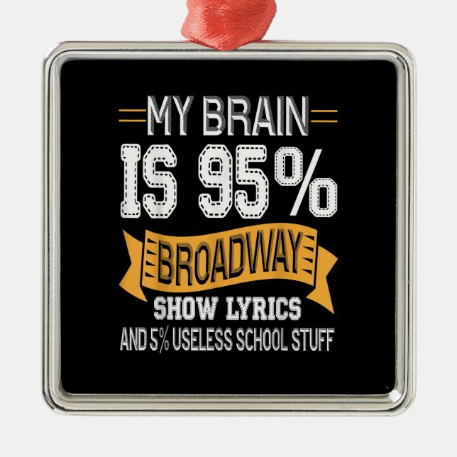 My Brain Is 95 Broadway Lyrics  Actress Acting Metal Ornament (Front)